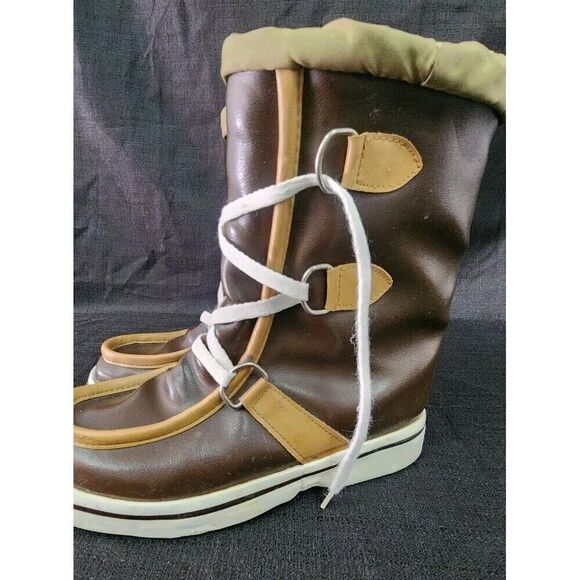 Vintage PACIFIC FOOTWEAR Womans‎ Sherpa Lined Rubber Sole Lace Up Mukluk Boots 5